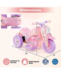 Gymax 6V Kids Bubble Car Electric Ride on Motorcycle w/ Music Button and Led Headlight