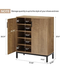 Tribesigns Shoe Cabinet, 20 Pairs Entryway Shoe Storage Cabinet with Shelves, 5-Tier Modern Free Standing Shoe Racks