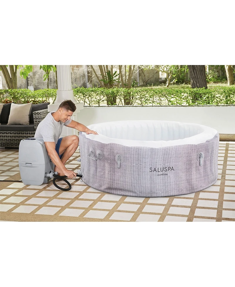 Bestway SaluSpa Cancun AirJet Inflatable Hot Tub with 120 Soothing Jets, Gray