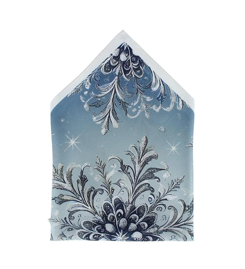 Trafalgar Men's Clarence The Classy Snowflake Silk Holiday 12x12 Pocket Square