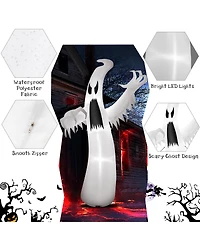 12ft Halloween Inflatable Ghost Quick Blow up w/Led Lights Outdoor Yard Scary Decoration