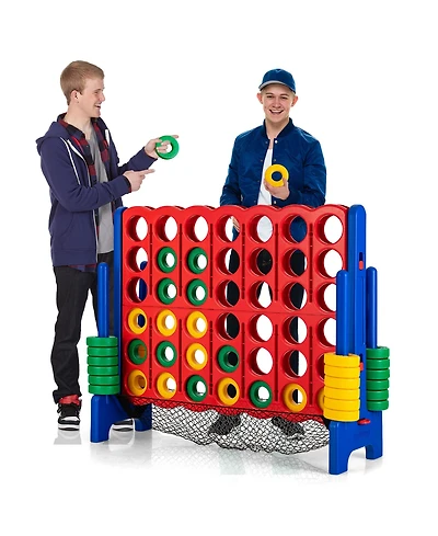 4-to-Score Giant Game Set 4-in-a-Row Connect Game W/Net Storage
