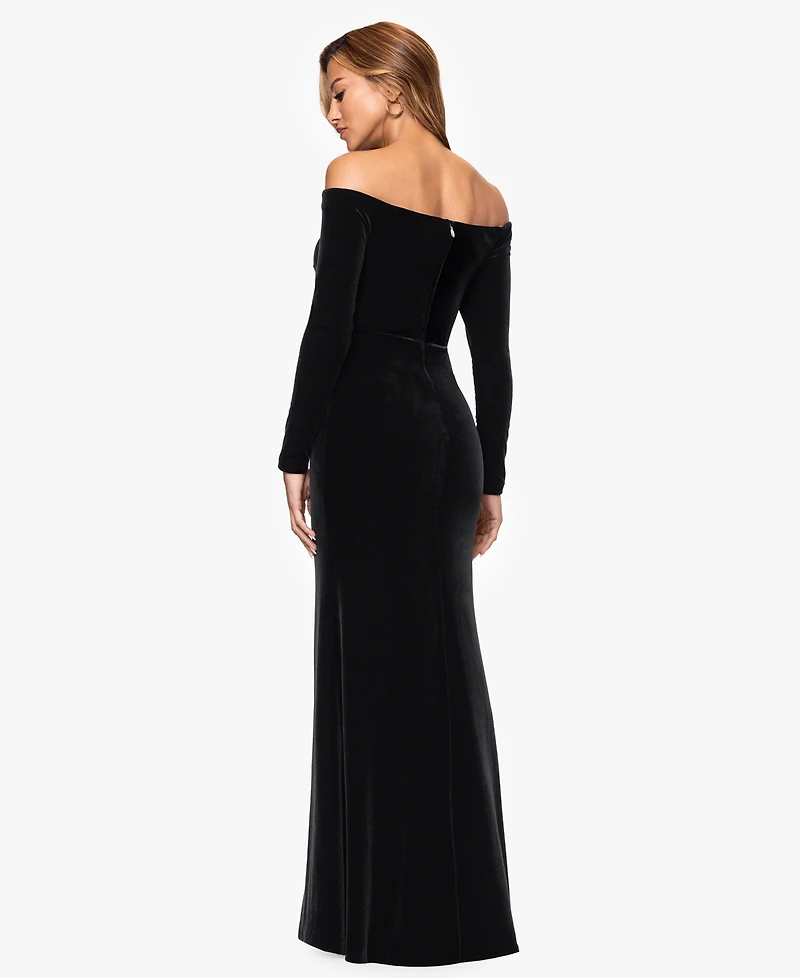 Xscape Women's Off The Shoulder Maxi Dress