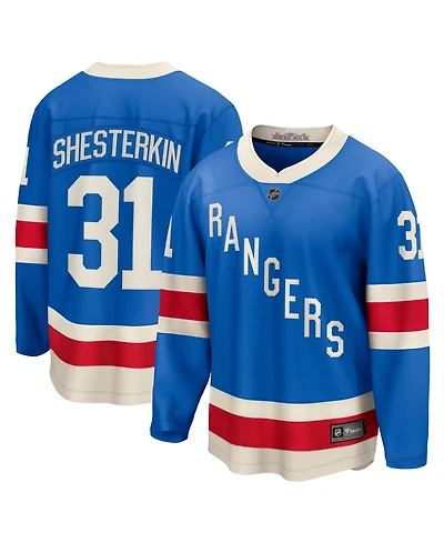 Fanatics Men's Igor Shesterkin Blue New York Rangers Centennial Breakaway Player Jersey