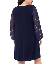 Msk Plus Size Long Sleeves Shift Dress