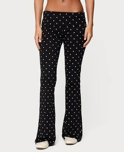 Edikted Women's Daliya Polka Dot Fold Over Pants