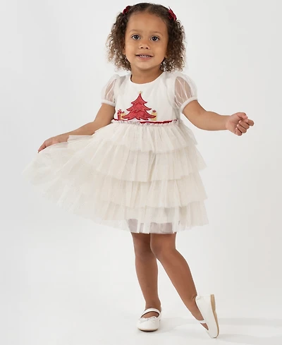 Rare Editions Baby Girls 2-Piece Sparkle Tulle Dress and Panty Set
