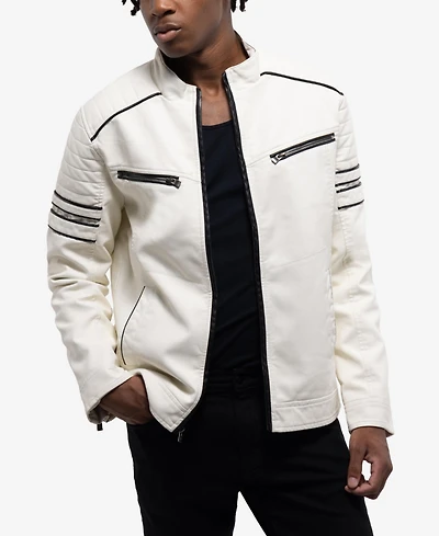 Xray Men's Pu Jacket With Faux Shearling Lining