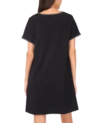 Msk Women's Short Sleeve Stud Detail Dress
