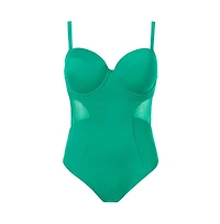 Swimsuits for All Women's Cup Mesh Underwire One Piece Swimsuit