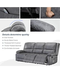 Aecojoy Recliner Couch with Massage&Heat Function, 3-Seat Wall Hunger Reclining Sofa