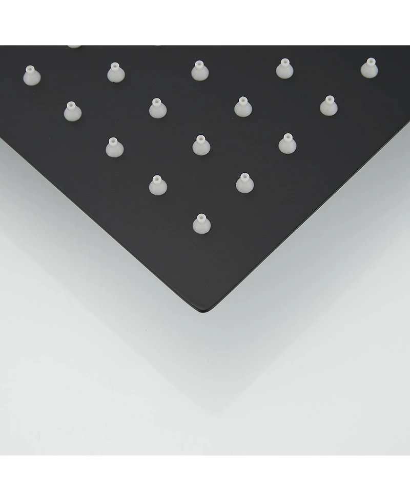 Greenspring Modern Single-Handle 2-Spray Rainfall Square Shower Faucet Set with Tub Spout Combo in Matte Black Valve Included