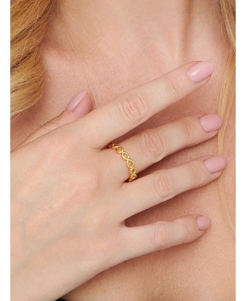Devata Infinity Eternity Ring in Gold Plated Sterling Silver