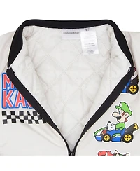 Mario Kart Boys Super Zip-Up Graphic Print Varsity Bomber Jacket