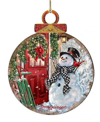 Designocracy Winter Arrival Snowman Holiday Ornament