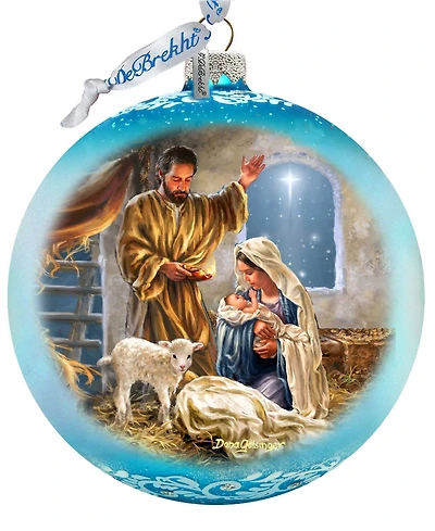 G. Debrekht A Child Is Born Nativity Le Glass Ornament