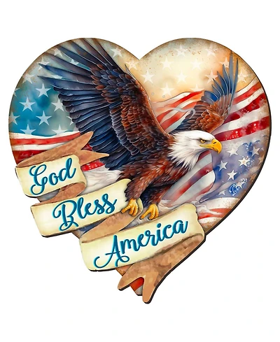 Designocracy God Bless America Patriotic Eagle Decor