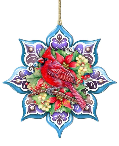Designocracy Cardinal Snowflake Christmas Ornament