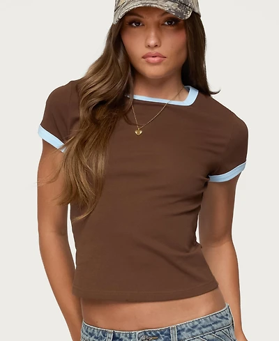 Edikted Women's Zeke Contrast T Shirt