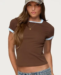 Edikted Women's Zeke Contrast T Shirt