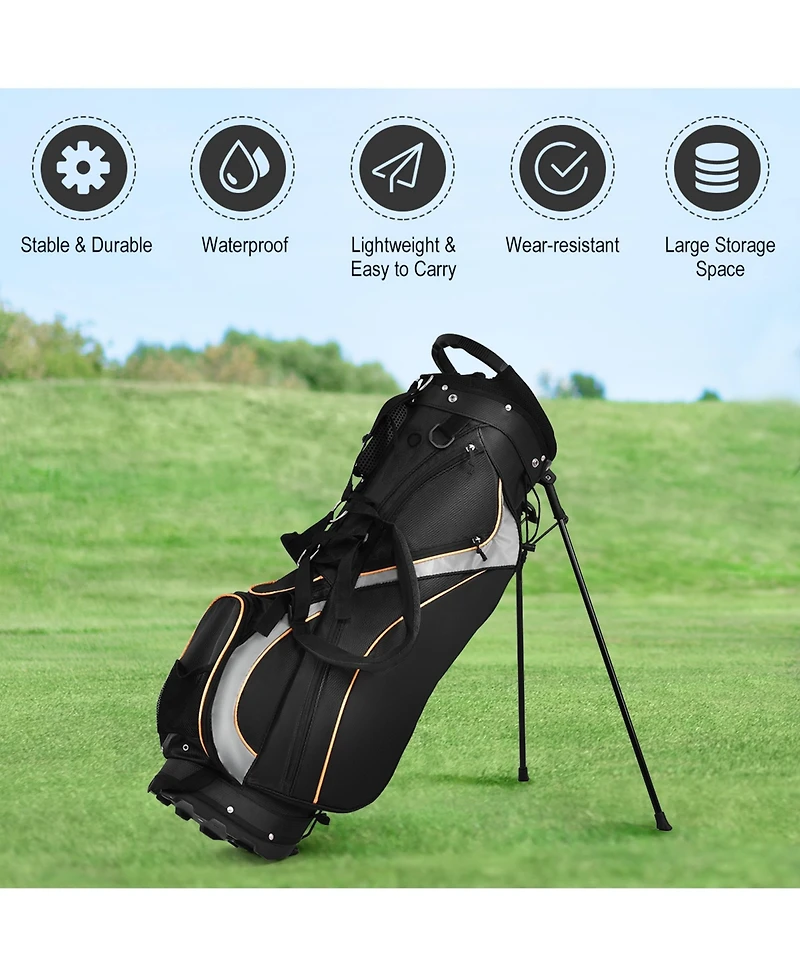 Gymax Golf Stand Bag Portable Lightweight Golf Carry Club Bag w/ 8-way Divider