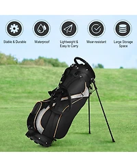 Gymax Golf Stand Bag Portable Lightweight Golf Carry Club Bag w/ 8-way Divider