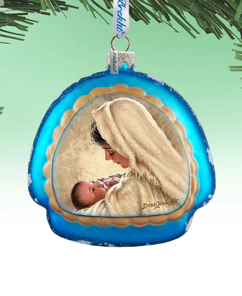G.Debrekht Mother of God Glass Christmas Ornament