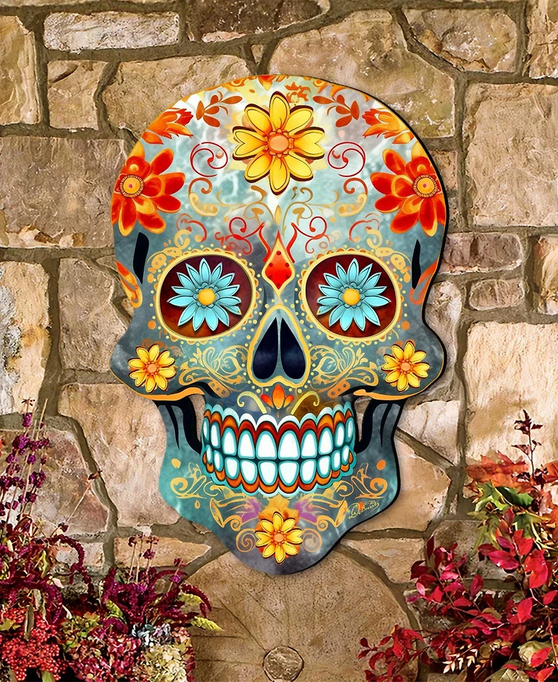 Designocracy Sugar Skull Holiday Door Decor