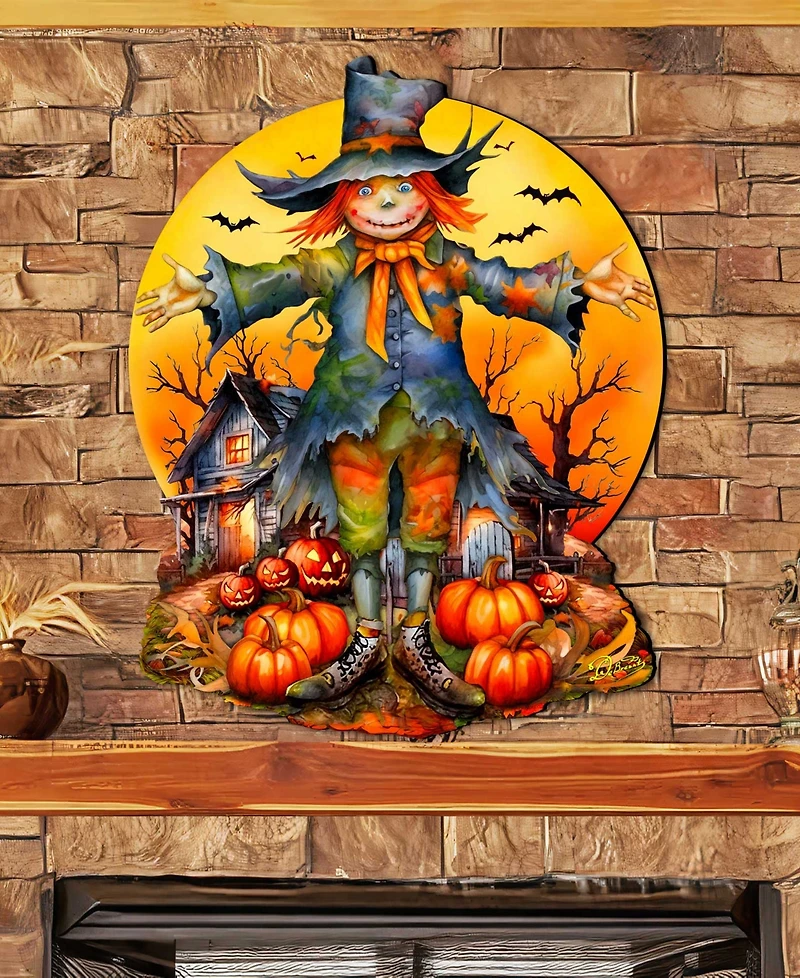 Designocracy Scarecrow Holiday Door Decor