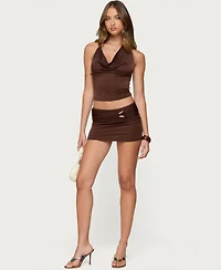 Edikted Women's Isaiah Abstract Ring Halter Top