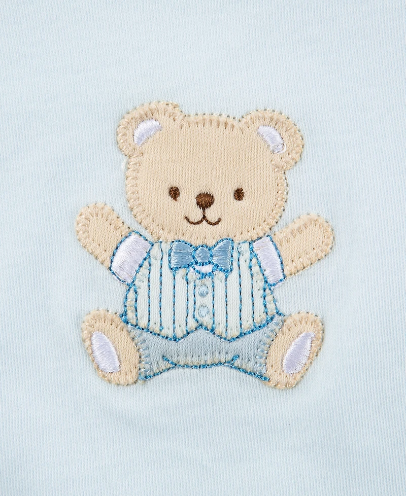 Little Me Baby Boys Cute Bear Bibs and Burp Cloth, Pack of 3