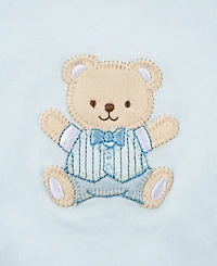 Little Me Baby Boys Cute Bear Bibs and Burp Cloth, Pack of 3