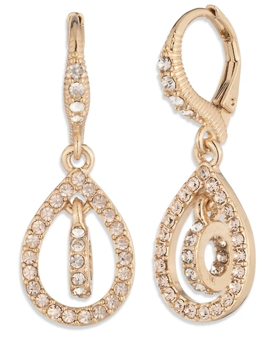 Givenchy Gold-Tone Crystal Pave Pear Drop Earrings