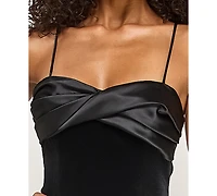 City Studios Juniors' Sweetheart Neck Bubble Skirt Open Back Dress