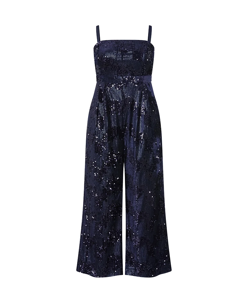 City Chic Plus Glimmer Sequin Strapless Jumpsuit
