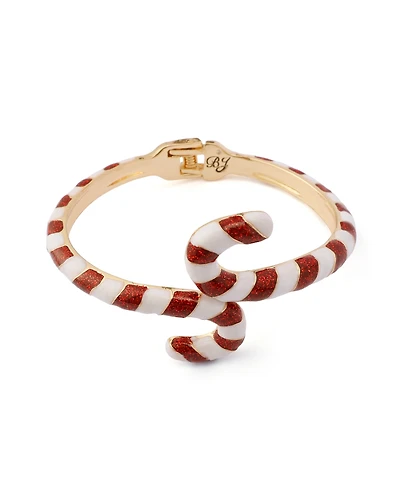 Betsey Johnson Red Santa Baby Candy Cane Bangle Bracelet