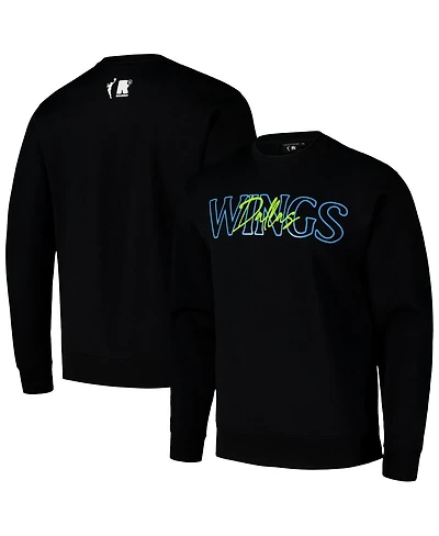 Round21 Men's and Women's Black Dallas Wings Throwback Pullover Crew Sweatshirt