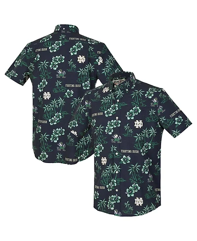Reyn Spooner Men's Navy Notre Dame Fighting Irish Kekai Classic Tri-Blend Button-Down Shirt