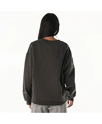 The Wild Collective Women's Charcoal Baltimore Ravens Rock Crystal Oversized Crewneck Sweatshirt