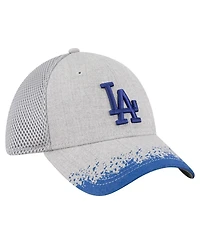 New Era Men's Gray Los Angeles Dodgers Visor Paint Splatter 39THIRTY Flex Hat