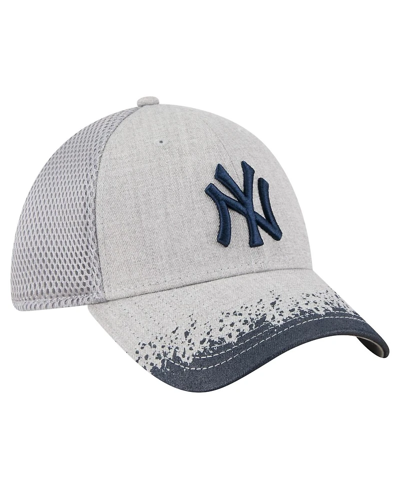 New Era Men's Gray York Yankees Visor Paint Splatter 39THIRTY Flex Hat