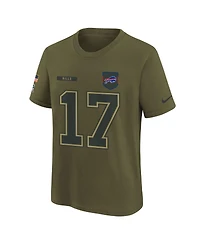Nike Big Boys and Girls Josh Allen Olive Buffalo Bills 2025 Salute to Service Name Number T-Shirt