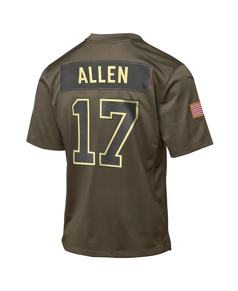 Nike Big Boys and Girls Josh Allen Olive Buffalo Bills 2025 Salute to Service Game Jersey