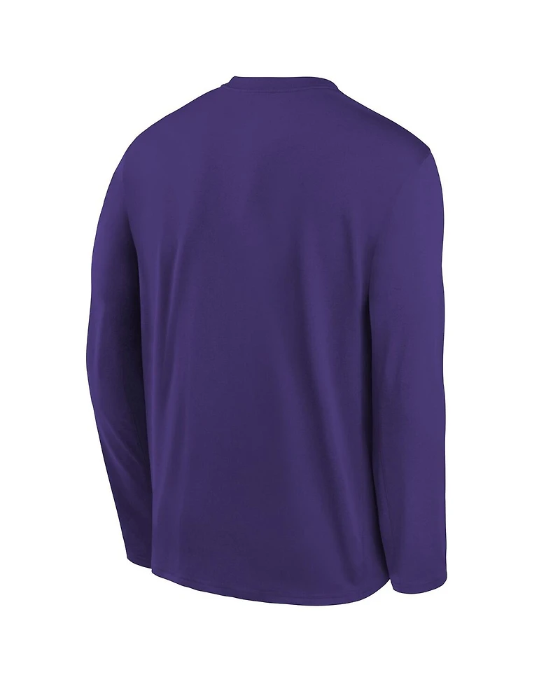 Nike Big Boys and Girls Purple Minnesota Vikings Primetime Legend Icon Long Sleeve Performance T-Shirt