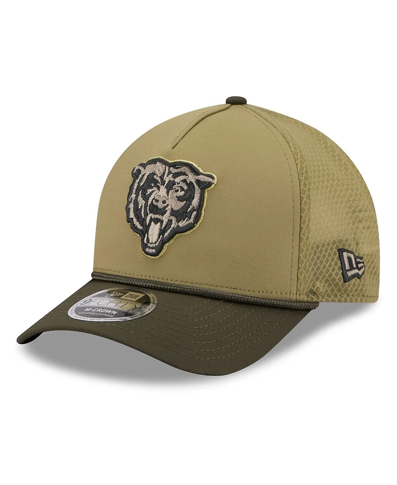 New Era Big Boys and Girls Green/Dark Green Chicago Bears 2025 Salute to Service 9FORTY A-Frame Adjustable Hat