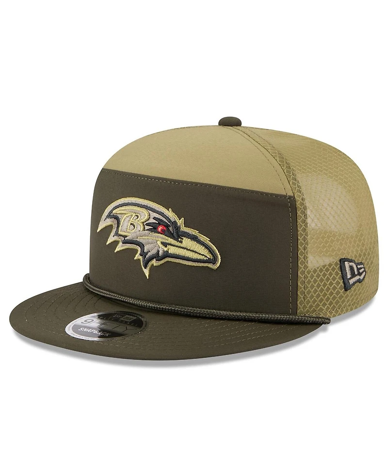 New Era Men's Dark Green Baltimore Ravens 2025 Salute to Service Split Panel 9FIFTY Snapback Hat