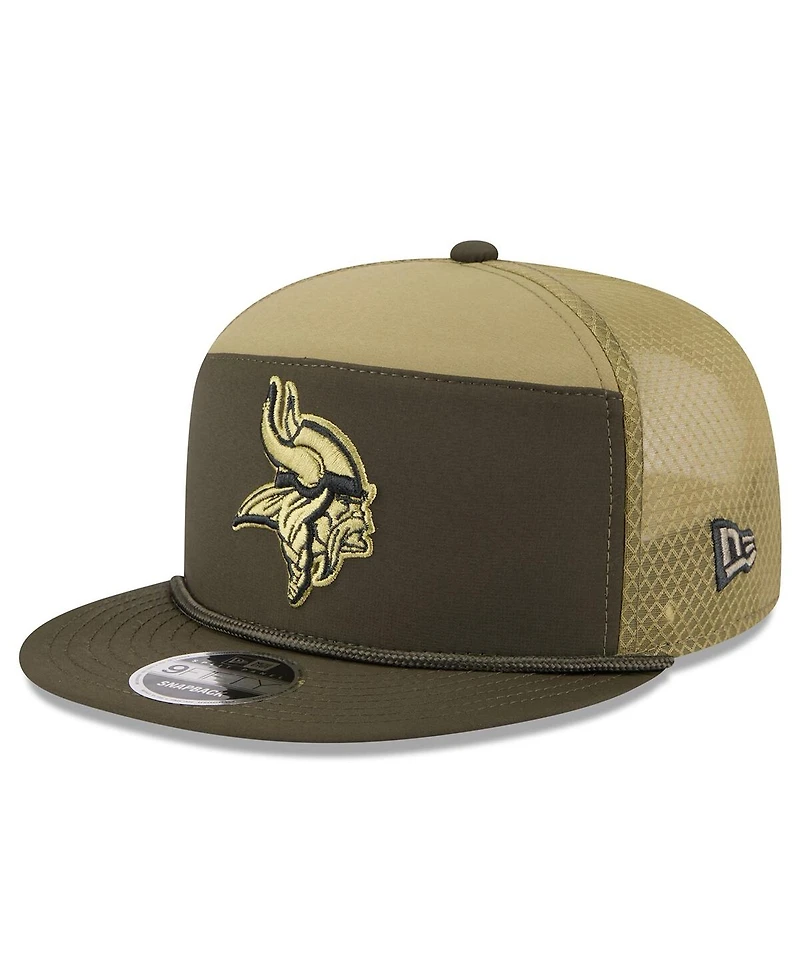 New Era Men's Dark Green Minnesota Vikings 2025 Salute to Service Split Panel 9FIFTY Snapback Hat