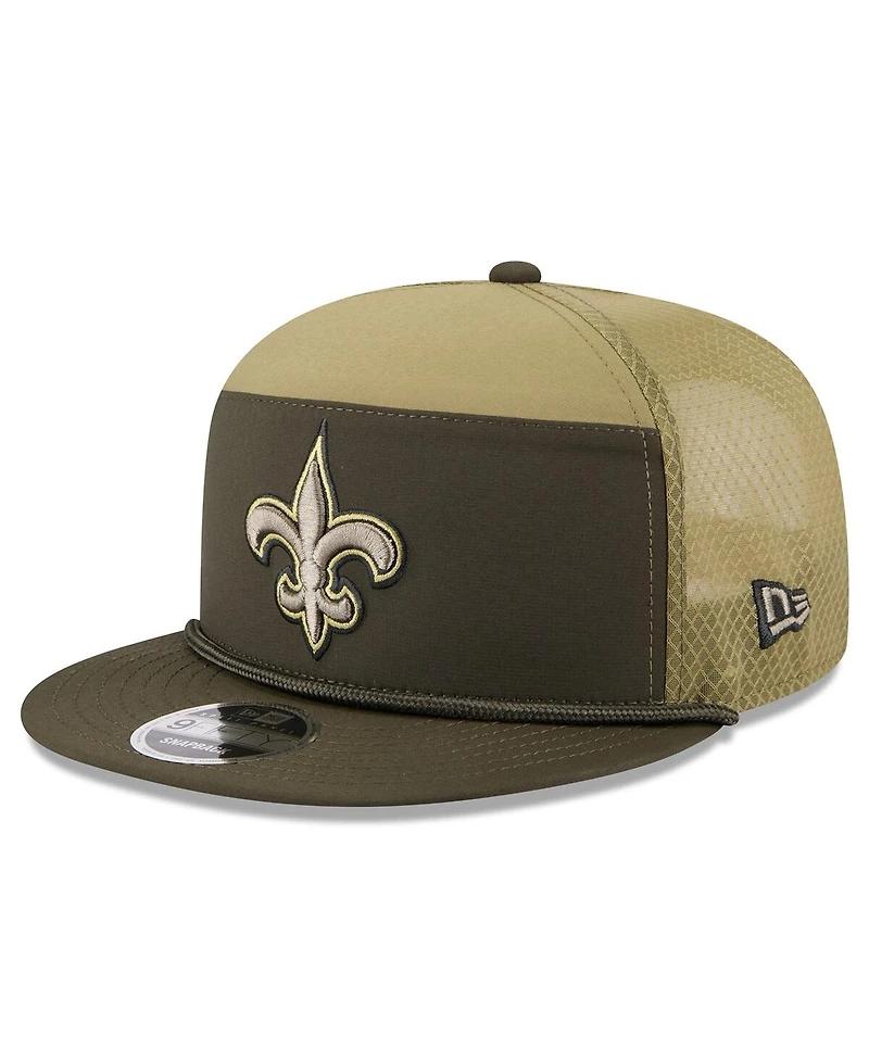New Era Men's Dark Green New Orleans Saints 2025 Salute to Service Split Panel 9FIFTY Snapback Hat