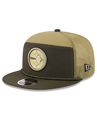 New Era Men's Dark Green Pittsburgh Steelers 2025 Salute to Service Split Panel 9FIFTY Snapback Hat