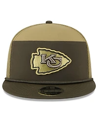New Era Men's Dark Green Kansas City Chiefs 2025 Salute to Service Split Panel 9FIFTY Snapback Hat